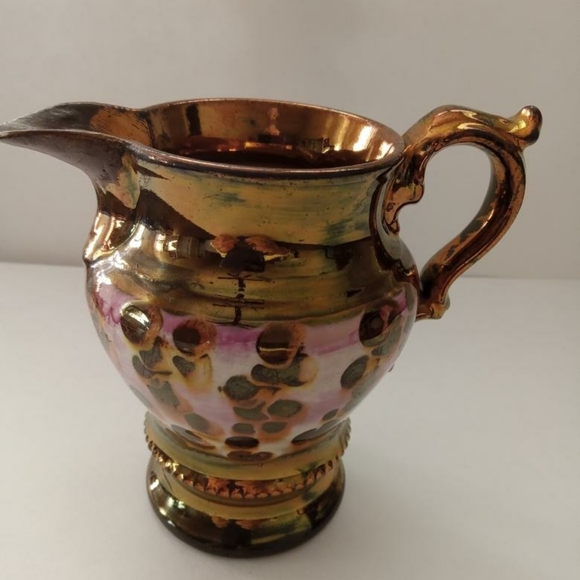 Vintage porcelain copper color creamer, pitcher. 8 oz. - Picture 2 of 7